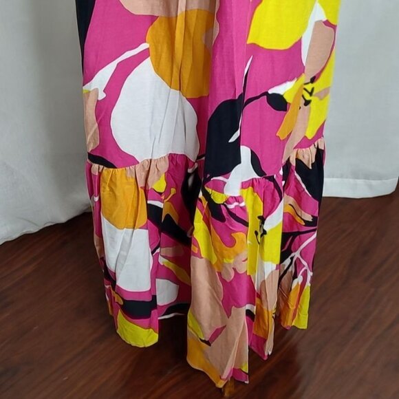 TED BAKER Maxi Dress Ikella Strappy Back Hater Floral Linen Pleated Resortwear 0 - Picture 10 of 16